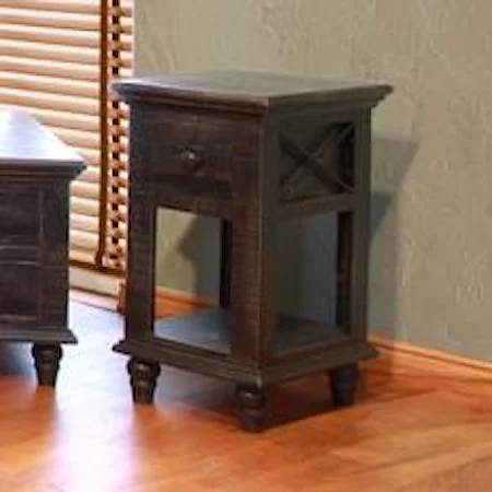 Chair Side Table with 1 Drawer and 1 Shelf